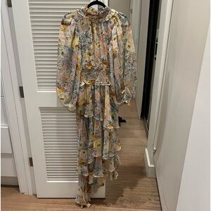 Elliatt Flowy Chiffon Floral High Low Dress